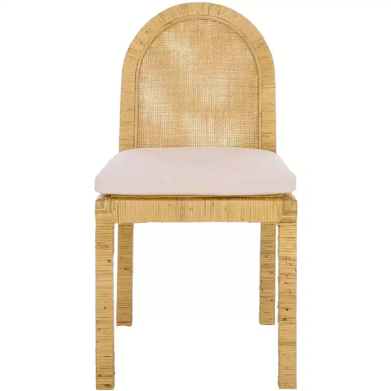 Tojo Cane Rounded Back Dining Chair - Set of 2 - DCH6510 - Natural/White - Safavieh