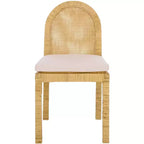 Tojo Cane Rounded Back Dining Chair - Set of 2 - DCH6510 - Natural/White - Safavieh