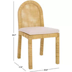 Silla de comedor Tojo Cane de respaldo redondeado - Natural/Blanco