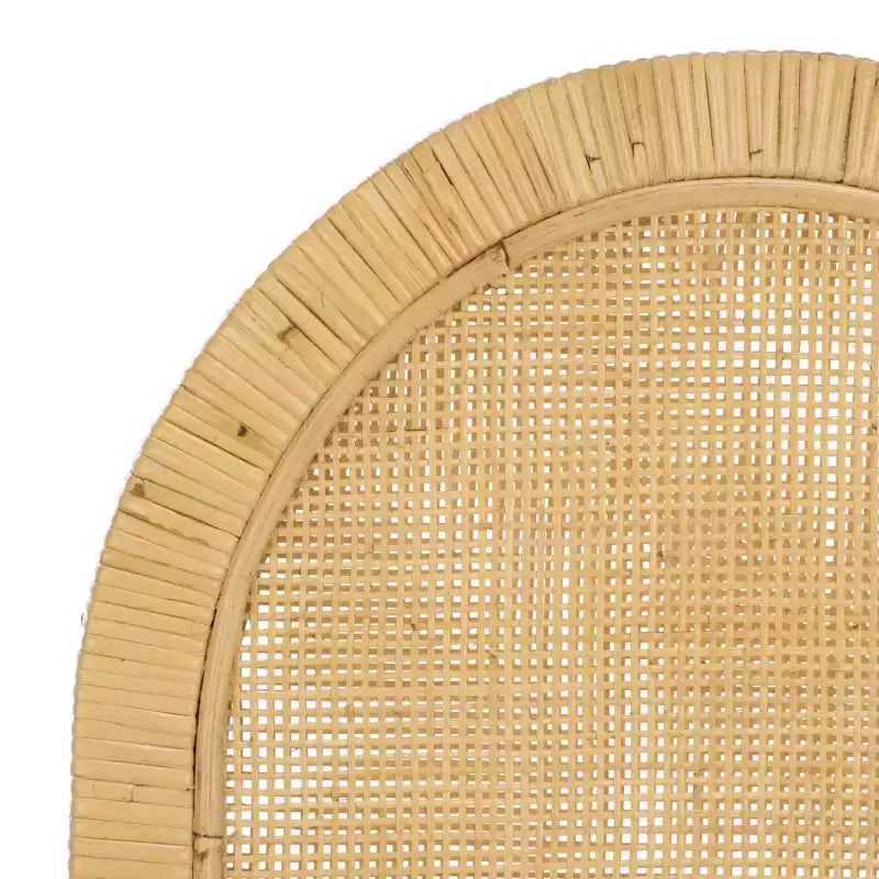 Silla de comedor Tojo Cane de respaldo redondeado - Natural/Blanco