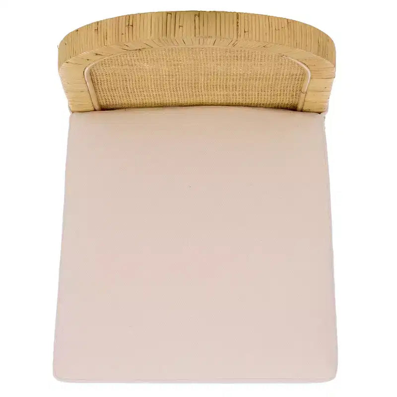Silla de comedor Tojo Cane de respaldo redondeado - Natural/Blanco