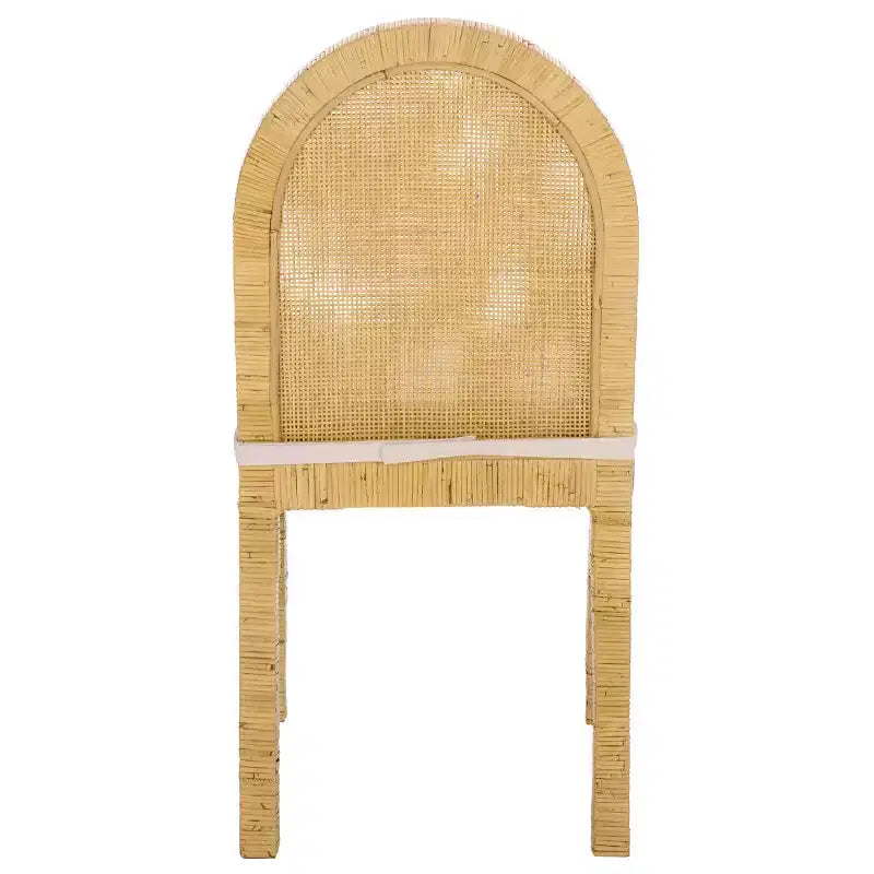 Silla de comedor Tojo Cane de respaldo redondeado - Natural/Blanco