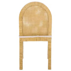 Silla de comedor Tojo Cane de respaldo redondeado - Natural/Blanco