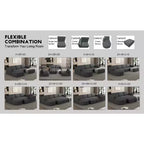 Sofá Seccional Modular con Función de Dormir de 104.32*70.86 Pulgadas, en Forma de U Convertible con Chaise Longue y Otomana de Esponja Comprimida Gris Oscuro