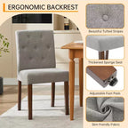 Silla de comedor moderna de tela con asientos acolchados y patas de madera, para comedores y cocinas, gris