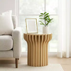 Mesa auxiliar o auxiliar decorativa de travertino para decoración del hogar - Mesa pequeña contemporánea para mesita de noche de dormitorio, mesa de bebidas de sala de estar - 25, Blanca