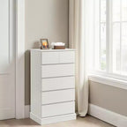 Cómoda alta de 6 cajones, cómoda moderna blanca para dormitorio, cómoda con cajones para sala de estar, entrada, pasillo