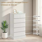 Cómoda alta de 6 cajones, cómoda moderna blanca para dormitorio, cómoda con cajones para sala de estar, entrada, pasillo