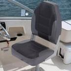 Paquete de 2 asientos plegables para barco de respaldo alto - Sillas marinas impermeables y resistentes a la intemperie - Cojín grueso de alta densidad - Estructura moldeada duradera