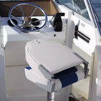 Paquete de 2 asientos plegables para barco de respaldo alto - Sillas marinas impermeables y resistentes a la intemperie - Cojín grueso de alta densidad - Estructura moldeada duradera