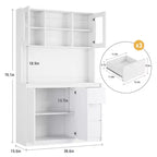 Alacena de despensa de cocina con estación de carga, almacenamiento moderno para despensa y soporte para microondas, organizador de despensa alto con encimera