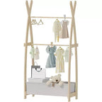BALHAM TRADE-Kids Clothing Rack Dress Up Storage Costume Closet Organizer with Double Hanging