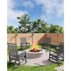 2 mecedoras para exteriores, mesa auxiliar para patio, mecedoras para patio, jardín, césped