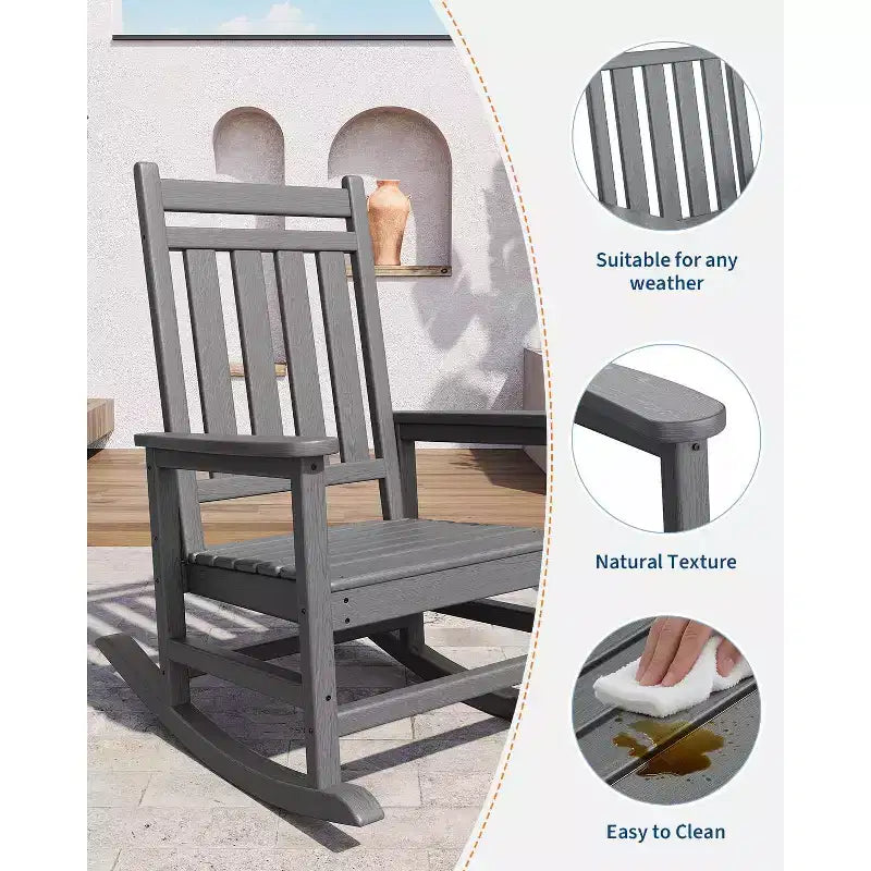 2 mecedoras para exteriores, mesa auxiliar para patio, mecedoras para patio, jardín, césped