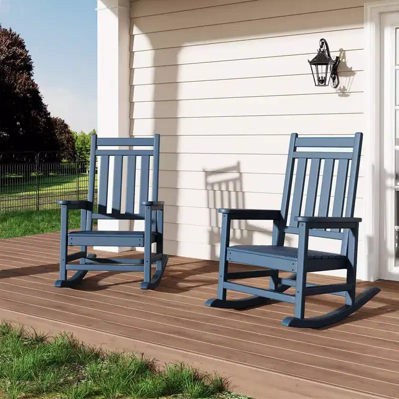 2 mecedoras para exteriores, mesa auxiliar para patio, mecedoras para patio, jardín, césped