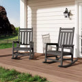 2pcs Outdoor Rocking Chairs, Outdoor Patio Side TablePatio Rocking Chairs for Deck Lawn Yard