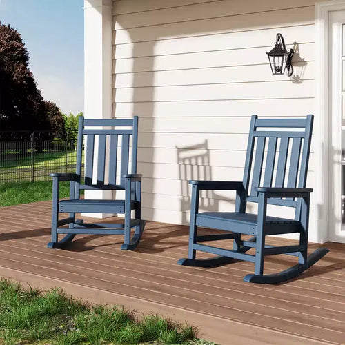 2 mecedoras para exteriores, mesa auxiliar para patio, mecedoras para patio, jardín, césped