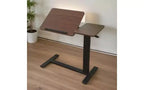 Mesita de Noche Plegable, Mesa Auxiliar Móvil con Ruedas para Portátil, Inclinable con Ruedas, Altura Ajustable, para Portátil, Cama, Mesa Auxiliar, Nogal