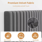 Base de cama con cabecero ajustable, base de cama de plataforma tapizada, soporte de listones de madera, no necesita somier