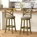Costway Swivel Bar Stools Set of 2/4, 30 Inch Bar Height Chairs with Backrests and Wood Frame