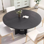 Mesa de comedor redonda de 47 pulgadas para 4 a 6 personas, mesa de cocina moderna de estilo rústico con estante de almacenamiento y patas ajustables para comedor