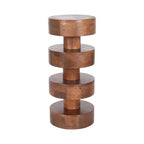 Kate and Laurel Omar Round Drink Table, Walnut Brown, 9x9x20