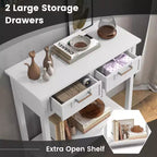 Mesa Consola de Acento Mesa de Sofá para Entrada/Vestíbulo Estante de Almacenamiento con 2 Cajones Negro/Blanco