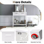 Mesa Consola de Acento Mesa de Sofá para Entrada/Vestíbulo Estante de Almacenamiento con 2 Cajones Negro/Blanco
