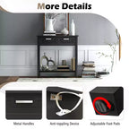 Mesa Consola de Acento Mesa de Sofá para Entrada/Vestíbulo Estante de Almacenamiento con 2 Cajones Negro/Blanco
