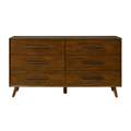 Emery 62 Walnut 6-Drawer Dresser