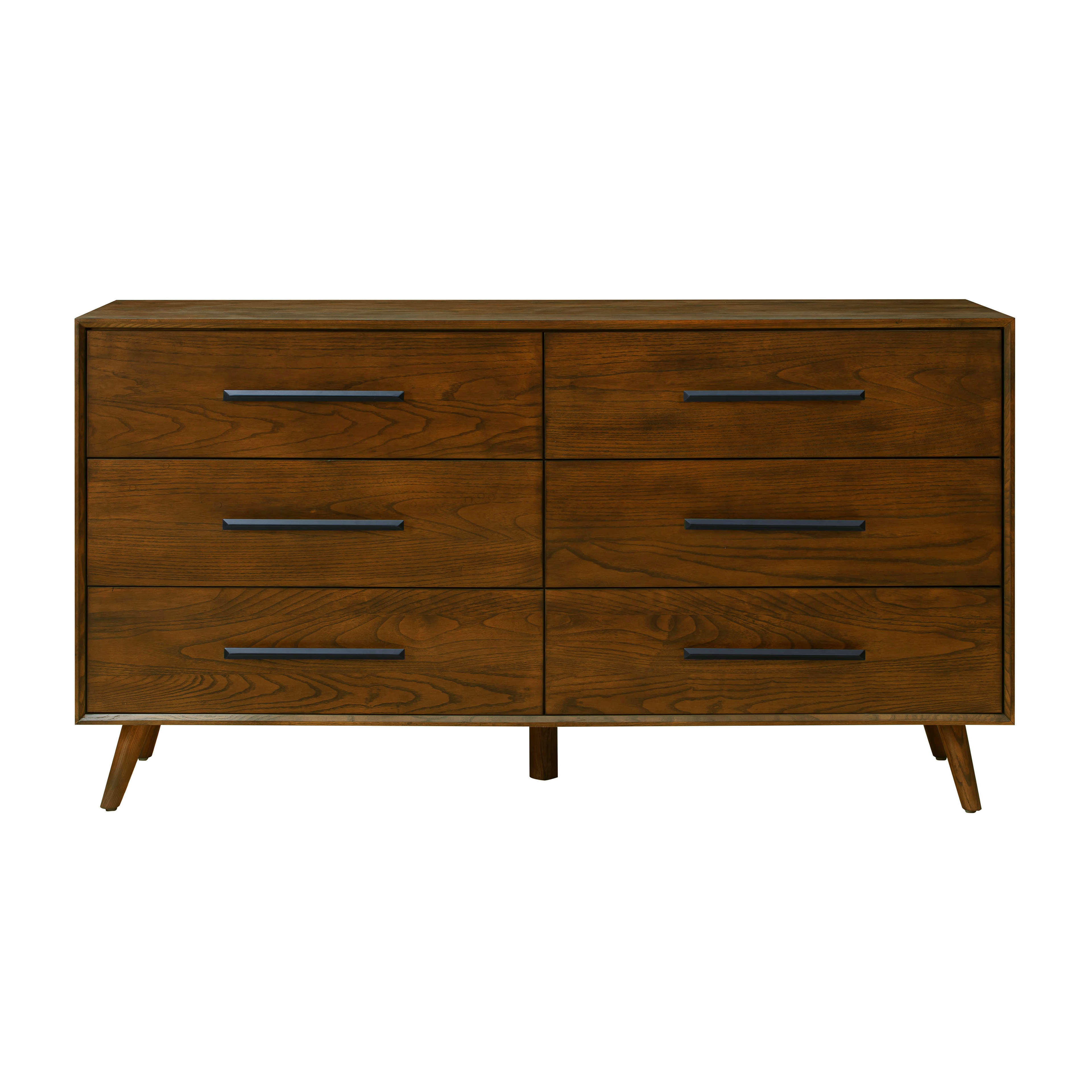 Emery 62 Walnut 6-Drawer Dresser