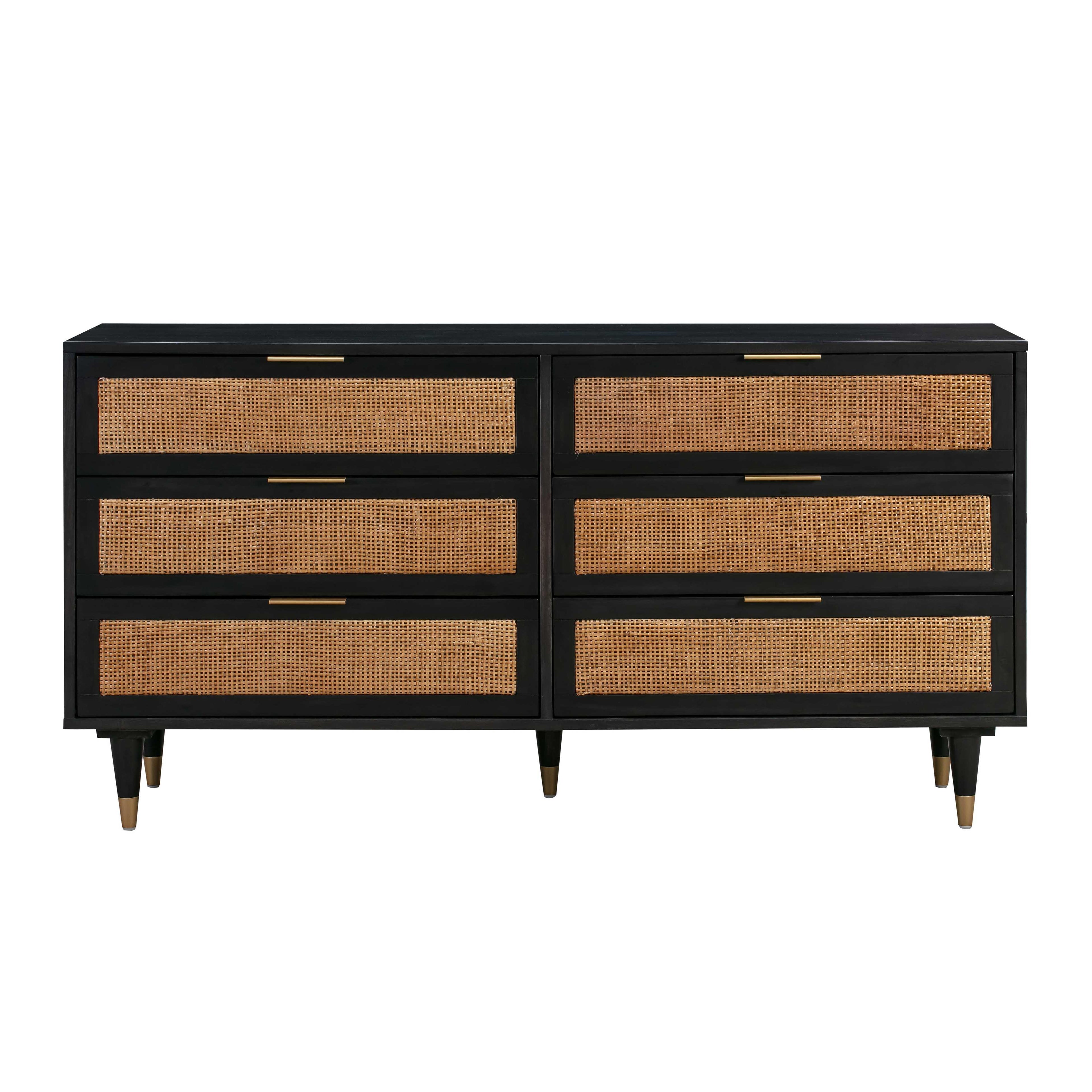 Sierra 60 Cane 6-Drawer Dresser