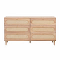 Carmen 63 Natural Ash and Cane 6-Drawer Dresser