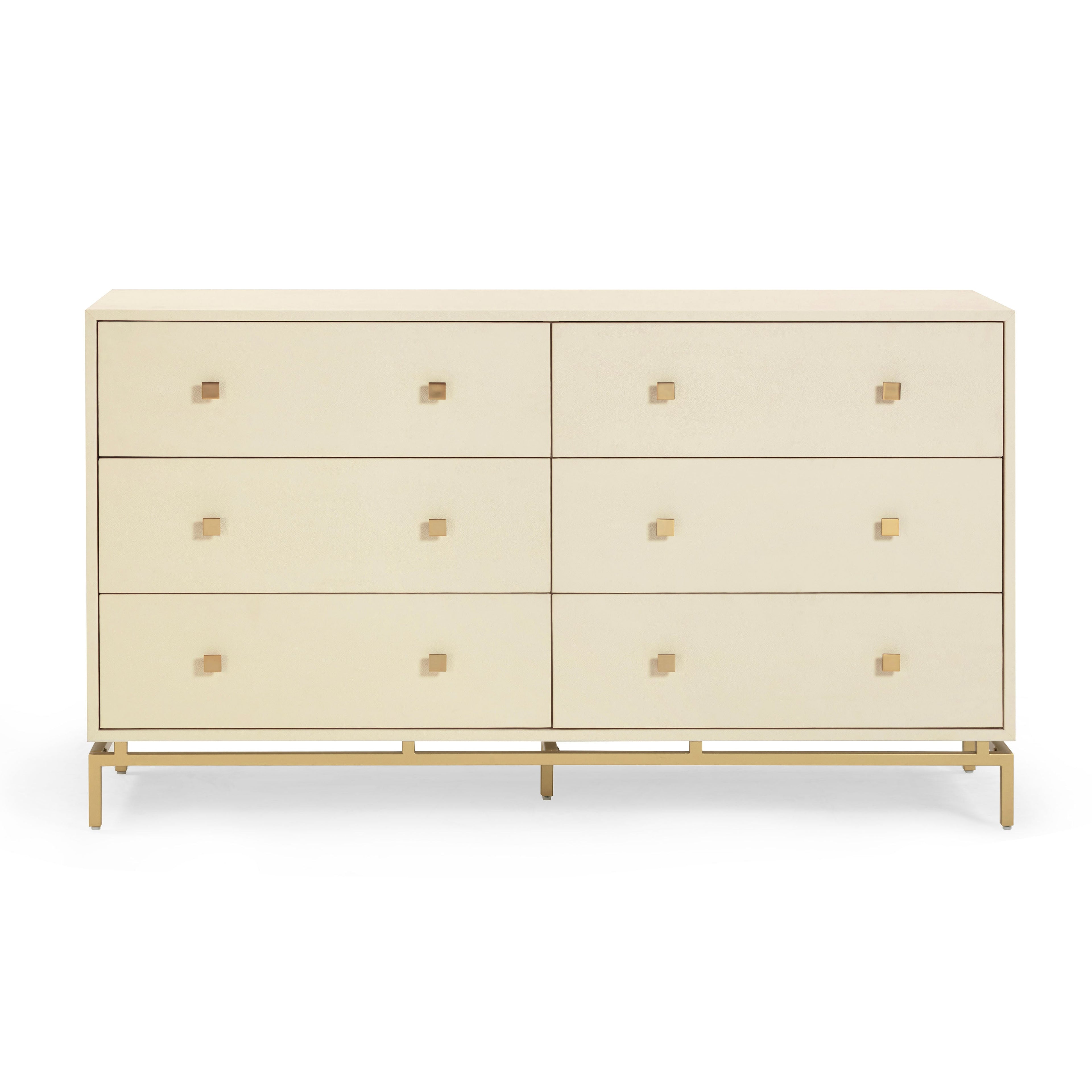 Pesce 57 Faux Shagreen 6-Drawer Dresser