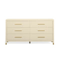 Dani 62 Cream Faux Shagreen 6-Drawer Dresser