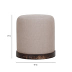 Como Burl and Saddle Brown Cotton Jute Contract-Grade Accent Stool