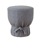 Elsie Grey Linen Upholstered Pouf