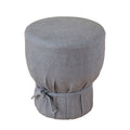 Elsie Grey Linen Upholstered Pouf