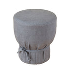 Elsie Grey Linen Upholstered Pouf