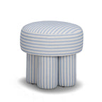 Masha Striped Performance Linen Accent Stool