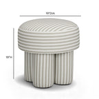 Masha Striped Performance Linen Accent Stool