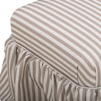 Gertrude Striped Performance Linen Skirted Ottoman
