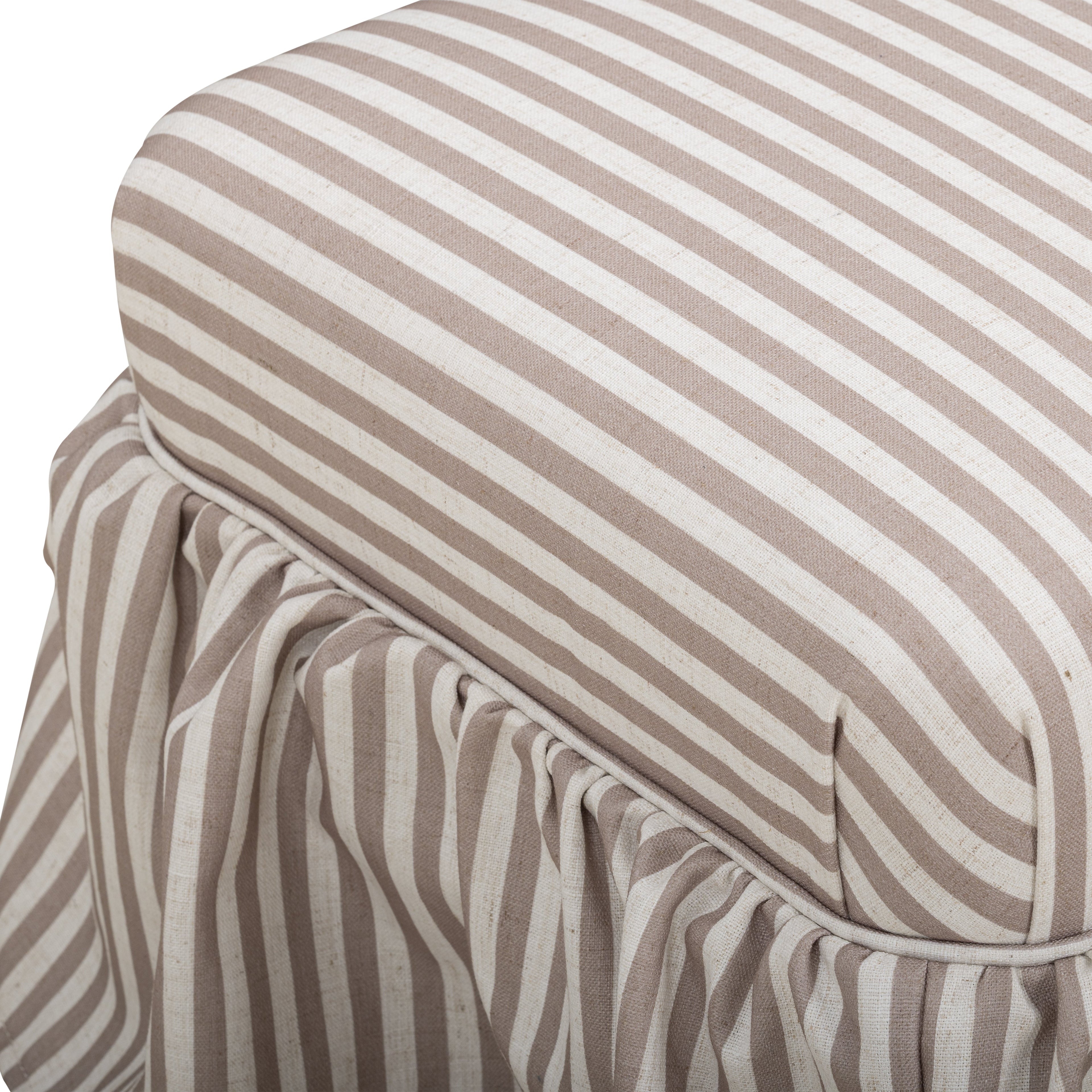 Gertrude Striped Performance Linen Skirted Ottoman