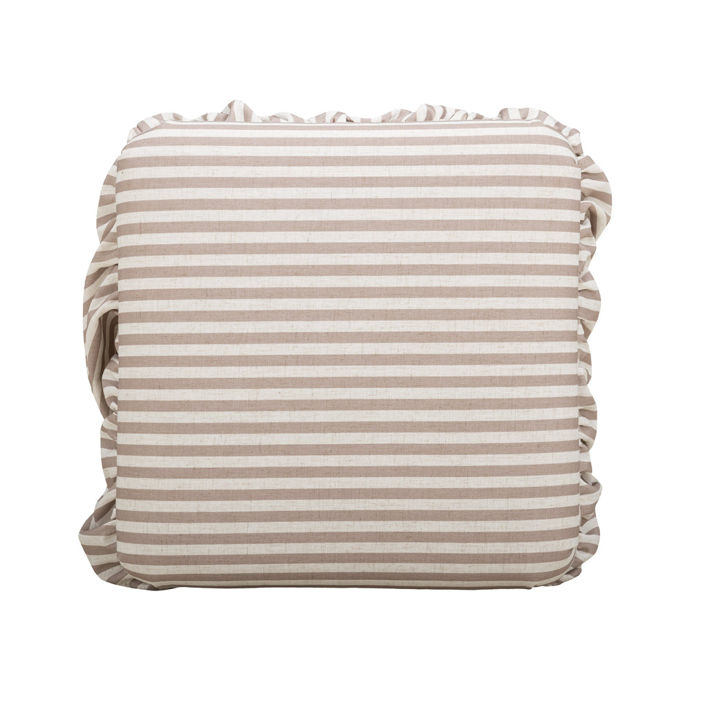 Gertrude Striped Performance Linen Skirted Ottoman