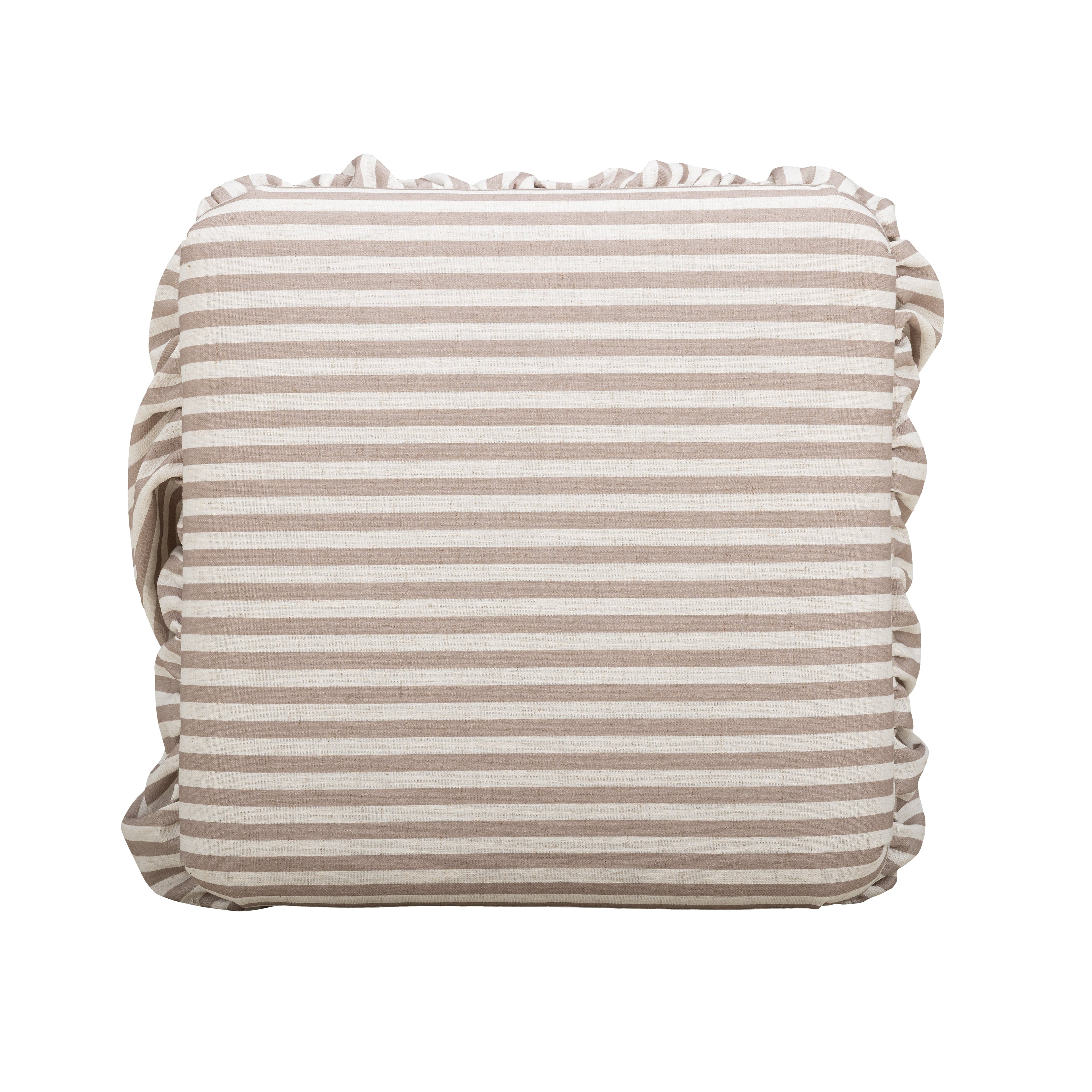 Gertrude Striped Performance Linen Skirted Ottoman