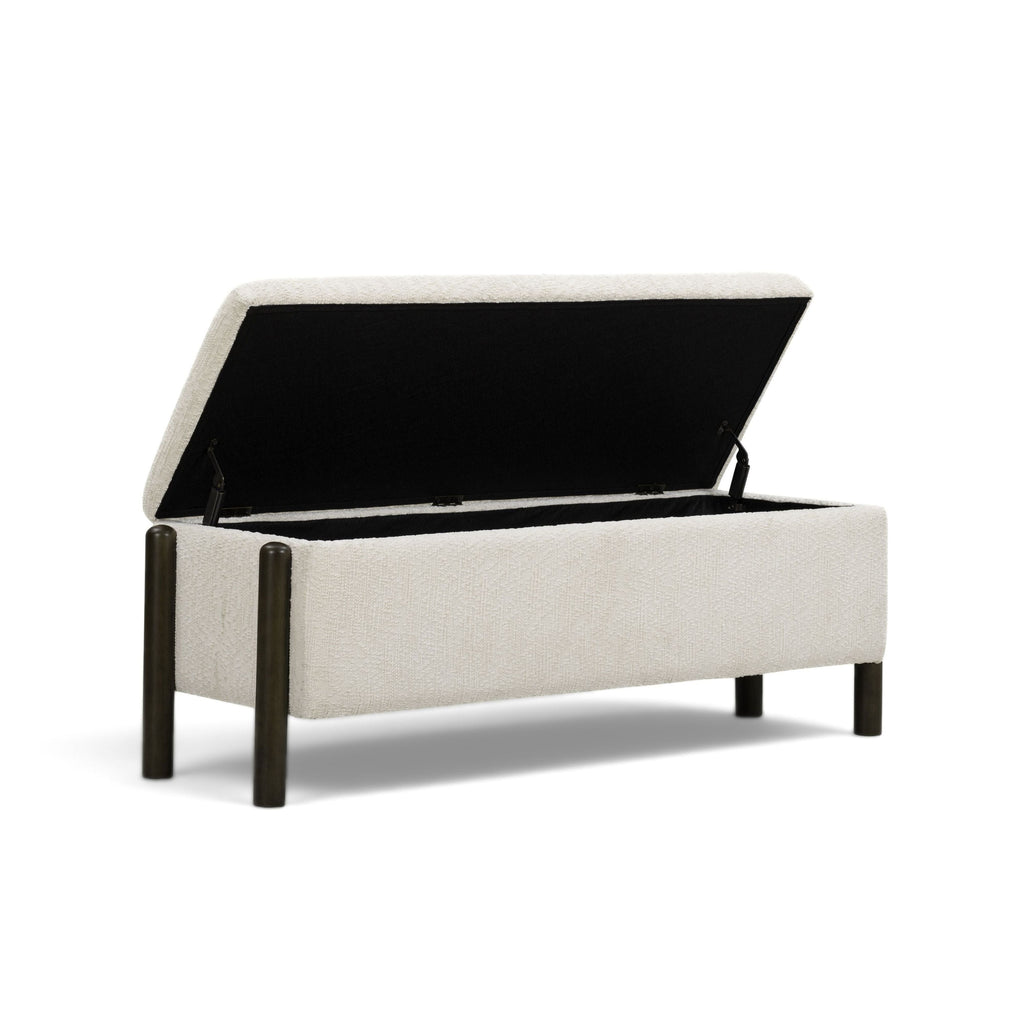 Abby 52 Nubby Fabric Storage Bench