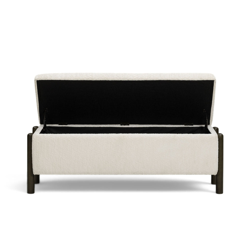 Abby 52 Nubby Fabric Storage Bench