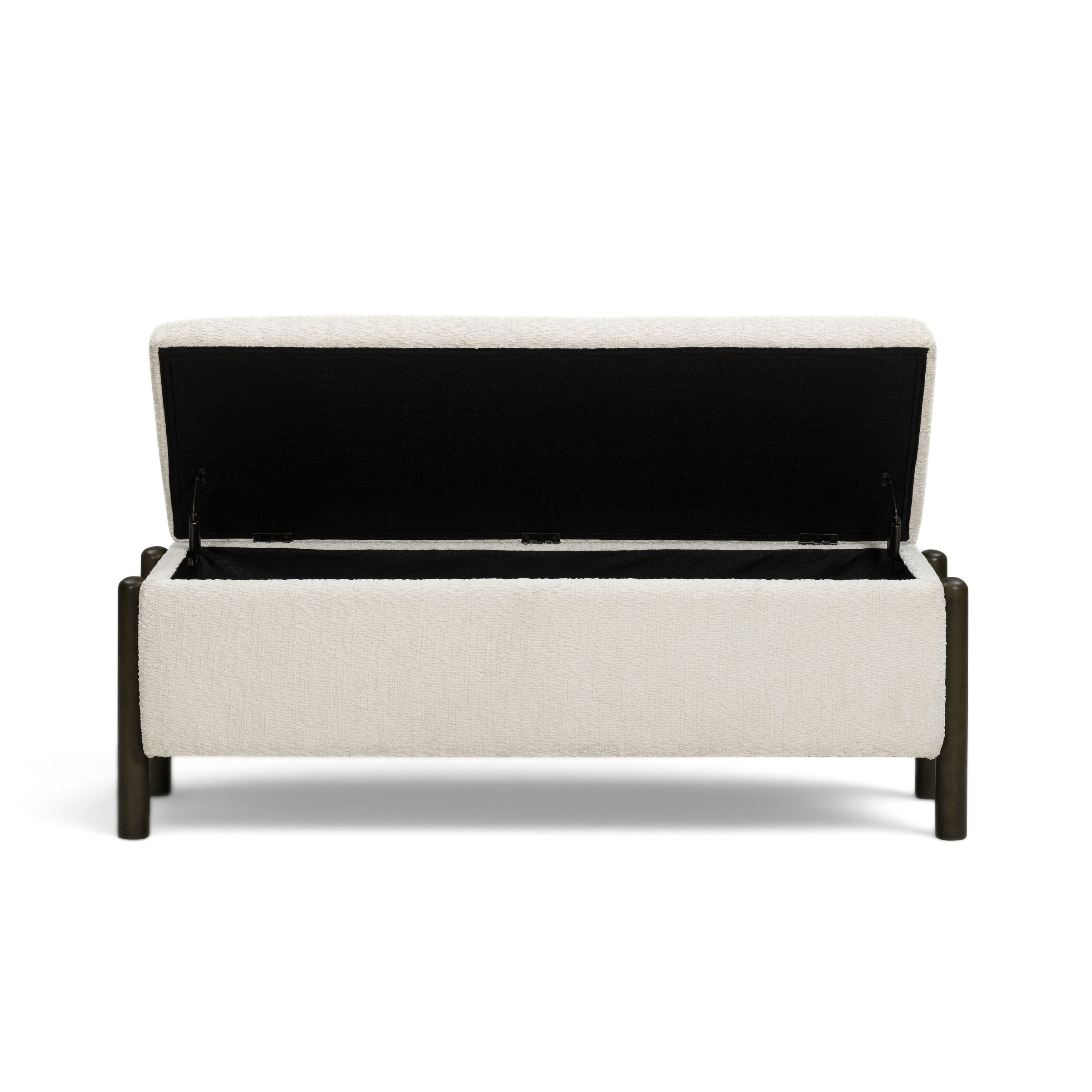 Abby 52 Nubby Fabric Storage Bench