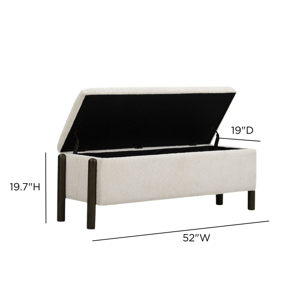 Abby 52 Nubby Fabric Storage Bench