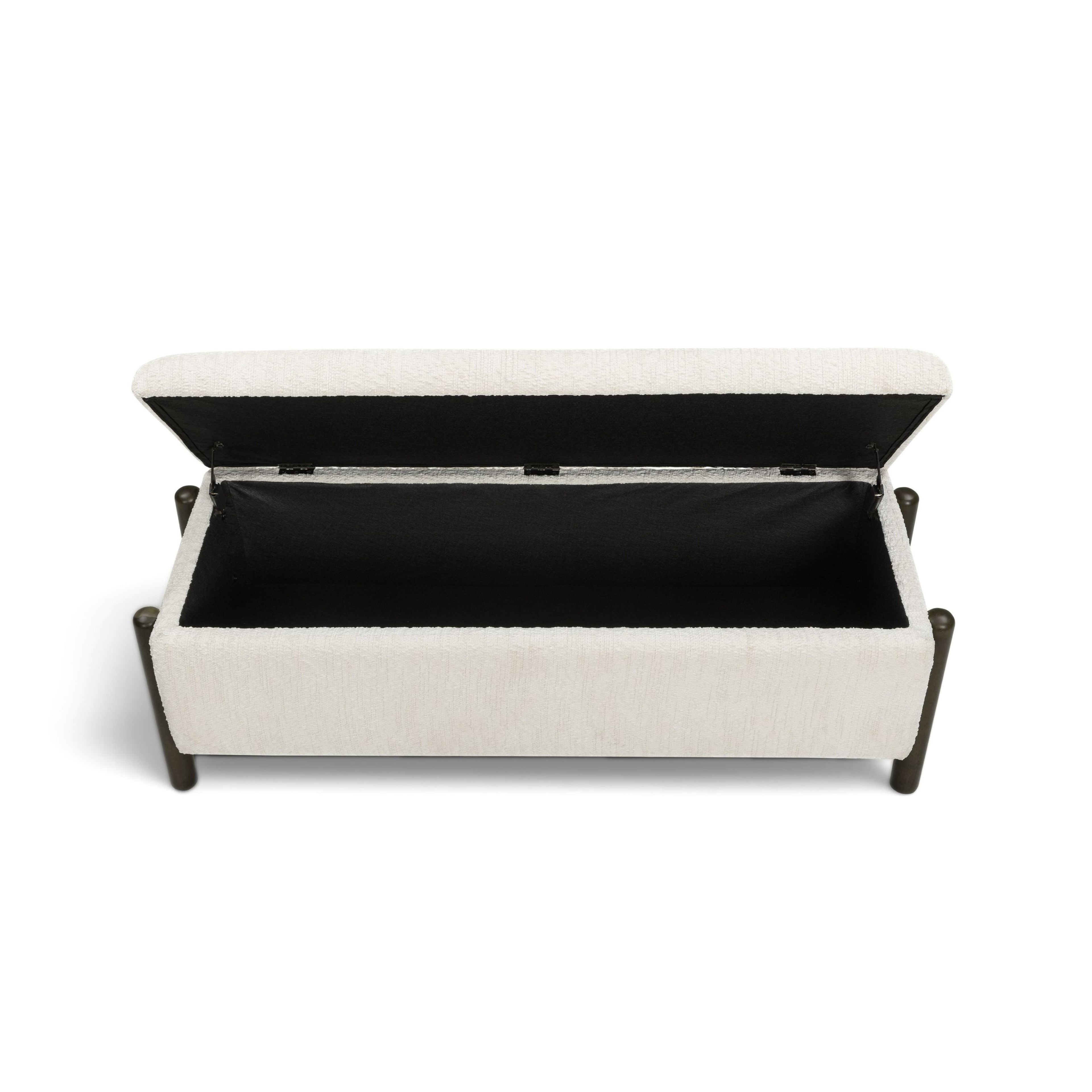 Abby 52 Nubby Fabric Storage Bench